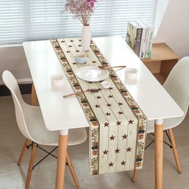 Country Rustic Primitive Table Runner, Western Texas Star Table Runners for Dining Room, Kitchen, Living Room, Holiday and Party Table Decor 13 x 72inch