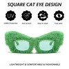 FEISEDY Sunglasses Women Fuzzy Square Cat Eye Sun Glasses Punk