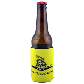PKM Collapsible Neoprene Can Coolers Texas Flag Baseball Make America Great Again Reagan Bush 84 -Dont Tread on me - Trump 2024 (Yellow Gadsden Flag Dont Tread on Me, Regulare 12 oz Can Cooler)