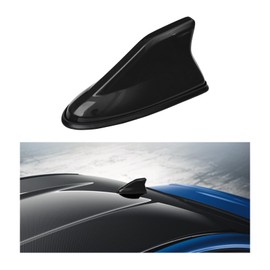 Augeny Car Shark Fin Antenna Cover, Super Functional Car AM/FM Radio Signal Roof Aerial Cover with Adhesive Tape Base, Vehicle Accessories Antenna Replacement for Car SUV Truck Van (Black)
