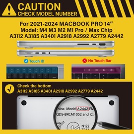 IBENZER Case for MacBook Pro 14 Inch Case 2024 2023 2022 2021 M4 M3 M2 M1 A3112 A3185 A3401 A2918 A2992 A2779 A2442 Pro/Max, HardShellCase & SleeveBag & KeyboardCover & Type-C, Wine Red, T14WR+3