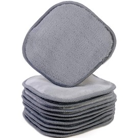 Polyte - Toalla facial desmaquillante de microfibra - Hipoalergénica y sin elementos químicos - Premium - Gris (13 x 13 cm) Pack de 10