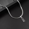 Necklace for Boyfriend Gifts for Boyfriend Silver Chain Black Small