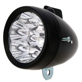 Vintage Retro Bicycle Bike Front Light Lamp 7 LED Fixie Headlight with Bracket (Black)