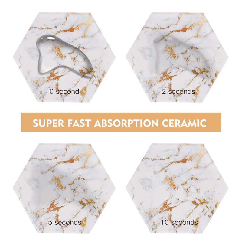 Geichan Marble Coaster Set for Table Protection,8 Pcs Drink Coasters