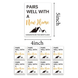 8 Pcs Housewarming New Home Wine Labels Housewarming Gifts New Home Housewarming Party Decorations New Place Gifts Realtor Gifts for Her Him Pairs Well with A New Home Wine Bottle Labels