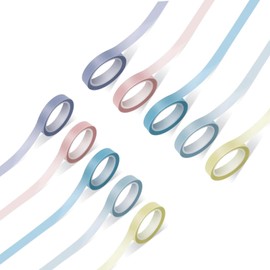 10 Rolls Highlighter Tapes, 6mm x 5m 5 Colored Transparent Tape, Morandi Neon Clear Highlighter Strips Flags Stickers for Reminder Planner Message School Annotating Books Office Students Teachers