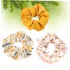 minkissy Chiffon Hair Scrunchies Set of 3 Floral Daisy Pattern