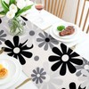 Black Grey Table Runner Modern Floral Table Runner Outdoor Table