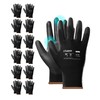 LANON 12 Pairs PU Professional Work Gloves, Multi-Purpose Work Gloves