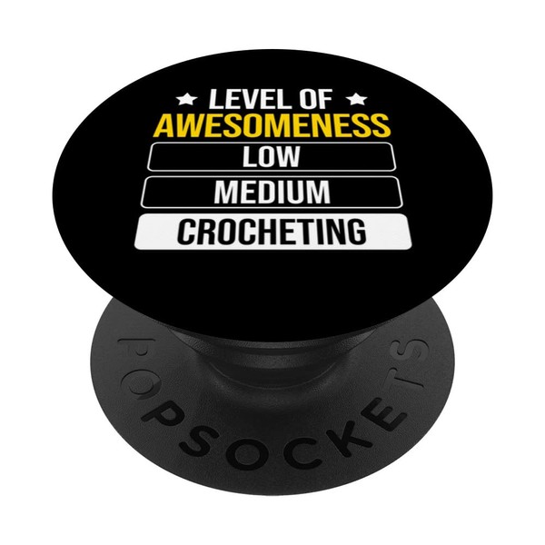 Häkelspruch Level of Awesomeness Crocheting Häkeln PopSockets mit austauschbarem PopGrip