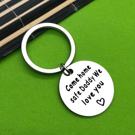 Father's Day Gift Keychain from Son Daughter Come Home Safe Daddy Father Keychain Gift For Police Firefighter Military Gift Daddy Gift Trucker Daddy Gift Deployment Gift for Dad Birthday Gift