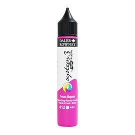 Daler-Rowney System3 Acrylic Paint, Plastic Bottle, Fluid, 1oz - 29.5 ml, Process Magenta