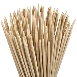 MalloMe Bamboo Skewers Marshmallow Roasting Sticks - 4mm Thick Long Wooden Heavy Duty - Hot Dog Smores Apple Candy Sticks Shish Wood Kabob Skewers for Grilling Fire Pit BBQ Appetizers 6 Inch 100 pcs