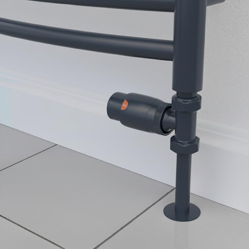 Greened House Oslo Anthracite Straight Designer TRV Thermostatic Radiator &