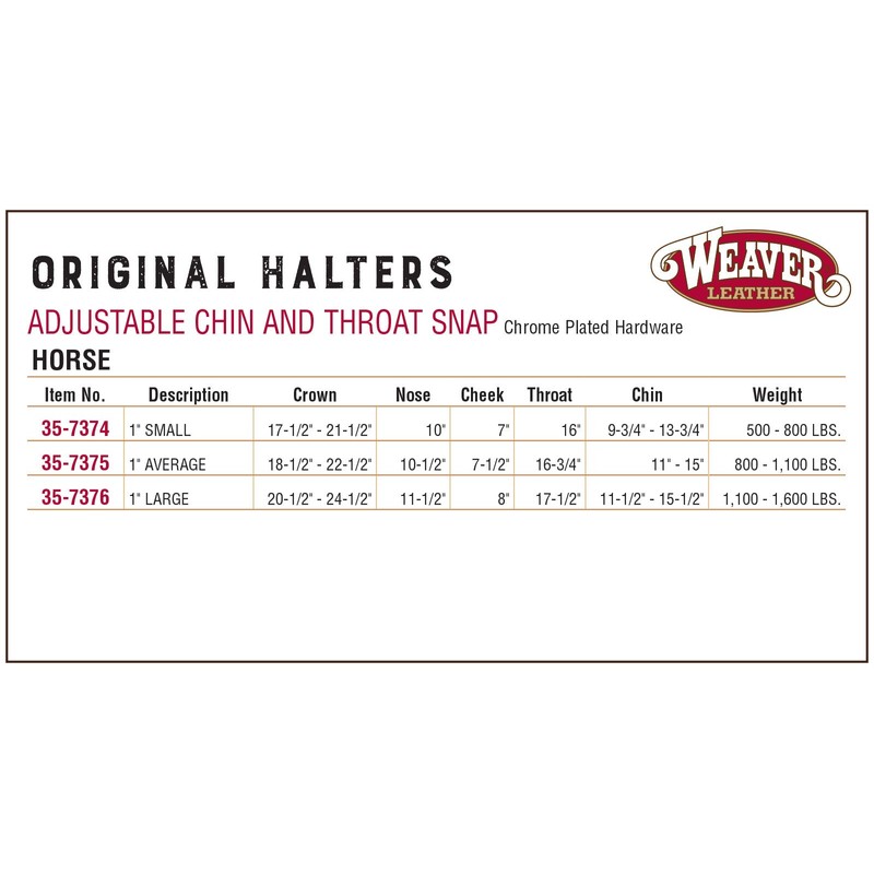 Weaver Leather 35-7374-BH Original Adjustable Nylon Halter with Chrome Plated