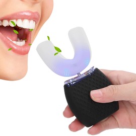 Cepillo de Dientes Eléctrico Recargable en Forma de U, Cepillo de Dientes Blanqueador para Limpieza de Dientes a Prueba de Agua, Cepillo de Dientes de Silicona para Limpieza Bucal de 360 ​​°