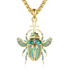 YONFQE Skarabäus Halskette S925 Sterling Silber Skarabäus Käfer Anhänger Halskette für Männer Skarabäus ägyptischer Schmuck Geschenke für Männer und Frauen