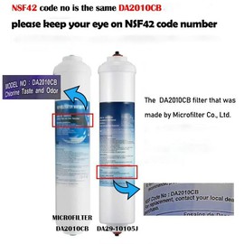 2Pack, Microfilter Refrigerator Water Filter, DA2010CB, Compatible with HAFEX/EXP, 5231JA2010B, GE. NSF Certified