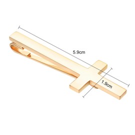 Asienice Tie Pin Cross for Men Slim Classic Tie Clip Copper High Quality Cross Tie Clip, Non-precious metals, No Gemstone