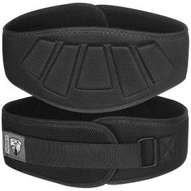 Stealth Sports Weight Lifting Belt – 6.5” Back Support Padded Workout Belt Rolling Buckle – Neoprene Gym Belt – Fitness Bodybuilding Training Deadlift Squats Weightlifting Belt (L)