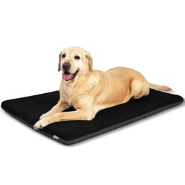 Panku Orthopedic Dog Beds for Extra Large Dogs, Dog Pad for Crate with Durable Washable Waterproof Linen Removable Cover, Black