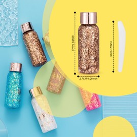 Pack of 8 Popular Colours Glitter Gel, Mermaid Sequins Chunky Glitter Liquid Gel Face, Glitter Face Body, Glitter Makeup for Masquerade Party (8 Popular Colours)