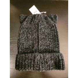 HaT Black Cat Hat Knit Beanie Cap Ears Black Child Adult One Size