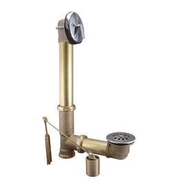 Keeney 606RB Trip Lever with Brass Pipe Bath Drain Assembly, 1-1/2-in, Chrome