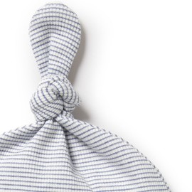 Wilson & Frenchy Organic Stripe Rib Knot Hat - Rain Drop, XS (Newborn)