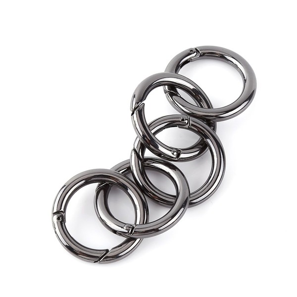 Haofy Locking Carabiner Clip, 5 Pieces Zinc Alloy Round Carabiner