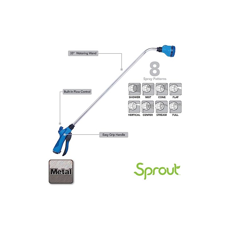 Melnor SP15679BBT Blueberry Blue 33” Watering Wand 8-Pattern