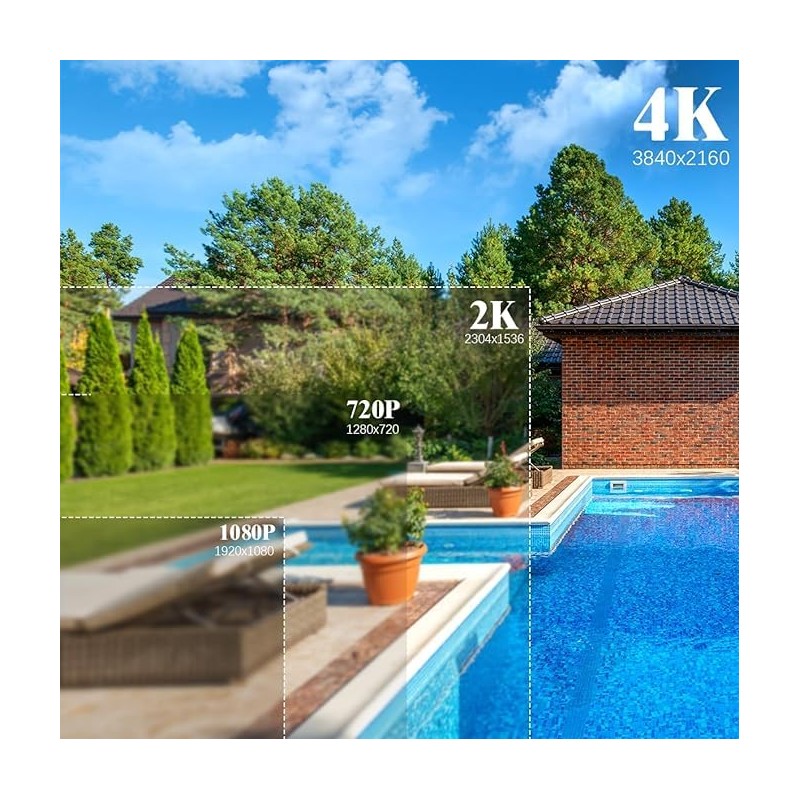 POE Security Camera, 4K/8 Megapixels, Two-way Calling, 130° Wide Angle,