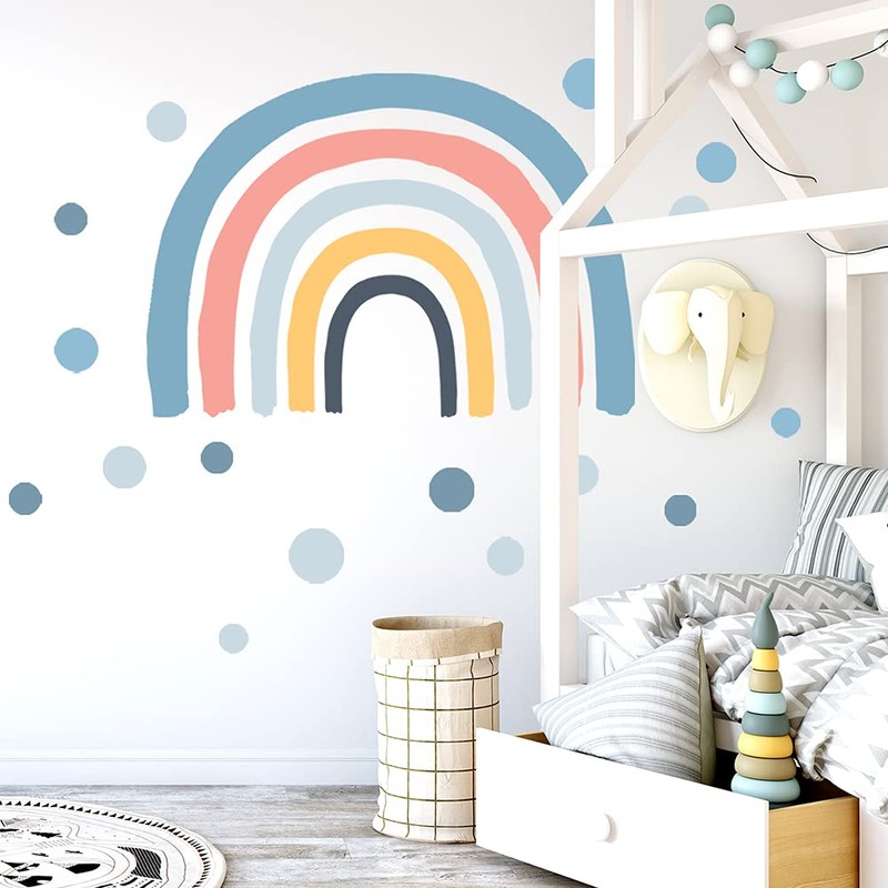 BuerHomie Rainbow Wall Stickers, Nursery Decor for Bedrooms for Girls