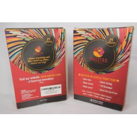 MAESTRX 2 Pack Acrylic Paint Pens 24 with Extra Fine Tip for Canvas Metal Rocks Wood