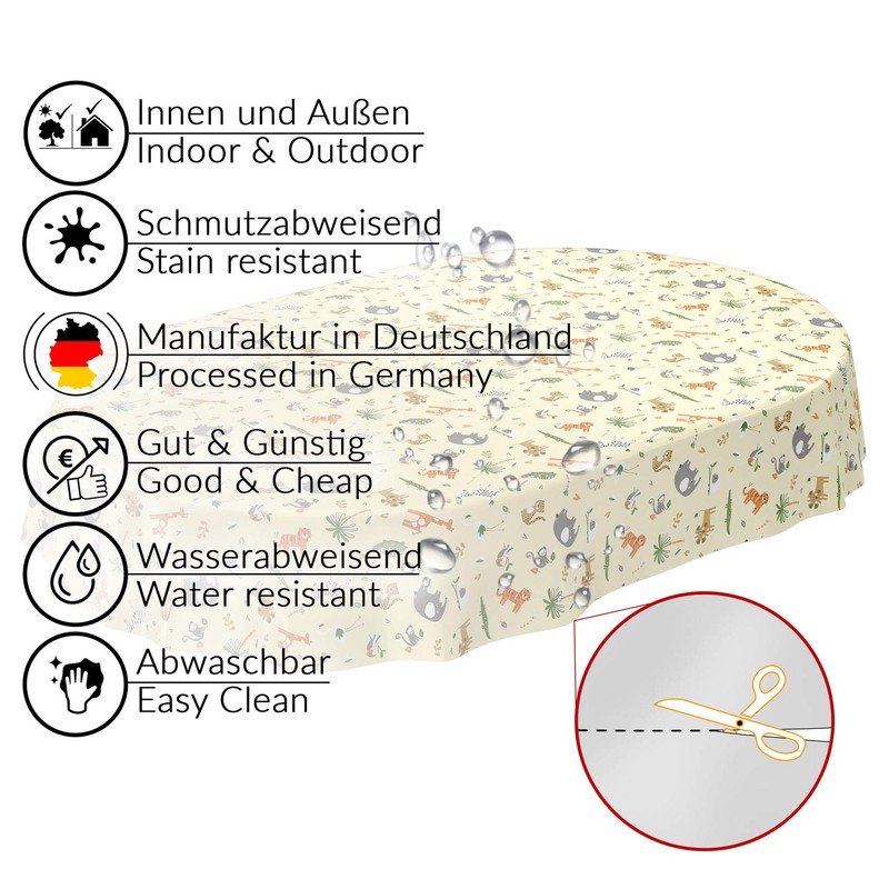 ANRO Tablecloth, Oilcloth, Wipeable Waxed Table Cover, Washable Tablecloth