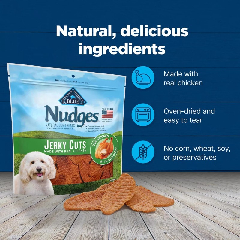 Blue Buffalo Nudges Chicken Jerky Cuts Dog Treats 40 oz