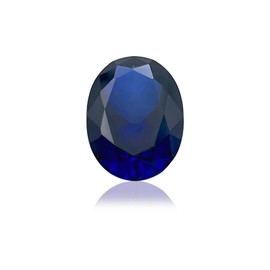 Gryrigns Oval Loose Synthetic Sapphire Stone Royal Blue Corundum Gemstone Cut Faceted 3A VVS (3.25cts, 10x8mm, 1Pcs)