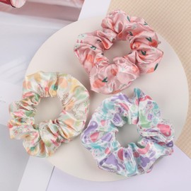 3 Pcs Easter Hair Scrunchies Easter Bunny Hair Tie Cute Rabbit Elastic Hair Band Ponytail Holder Easter Hair Accessories for Women Girls Spring Holiday Party Decoration