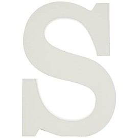 Rayher 62670000 MDF Letter S, White, 11 cm, Thickness 2 cm, 3D Wooden Letters Large