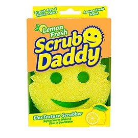Scrub Daddy Lemon Fibra - Esponja de limpieza - Tecnología FLEX TEXTURE - 1 unidad