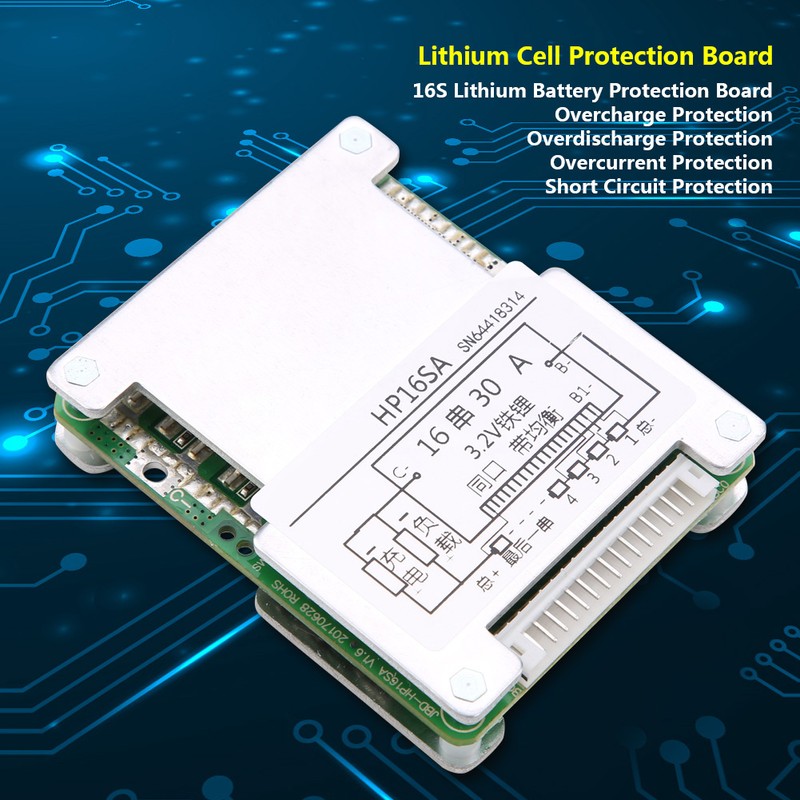 16S 48V/60V Lithium Battery Balance Protection Board with Aluminum Heatsink