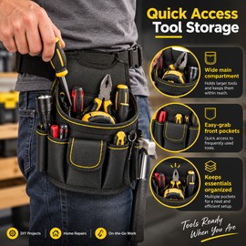Electrician Tool Pouch for Work – Multi-Pocket Oxford Cloth Waist Bag with Belt for Repair & Maintenance