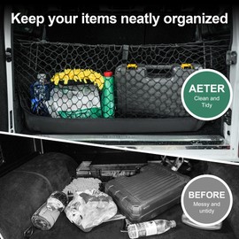 Style Truck Bed Cargo Net with Storage Pouch - Universal Expandable Mesh Organizer for Pickup Trucks & SUVs, Heavy Duty Nylon, Double Layer Design