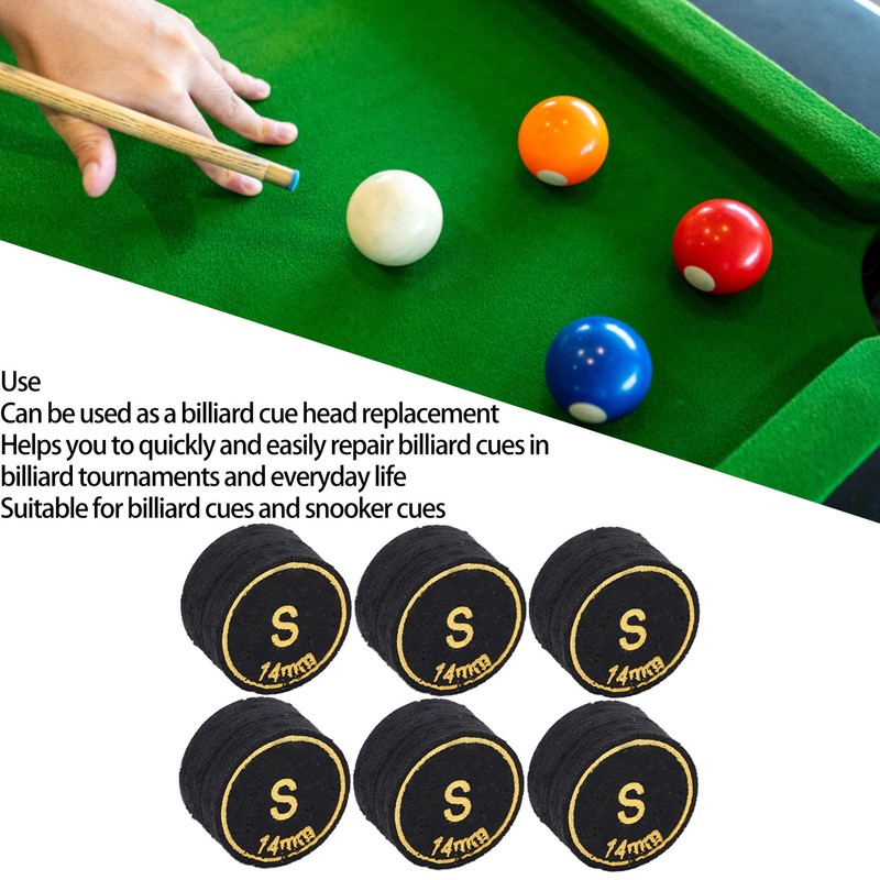 6pcs Pool Cue Tips Professional Multi Layers Billiard Pool Cue