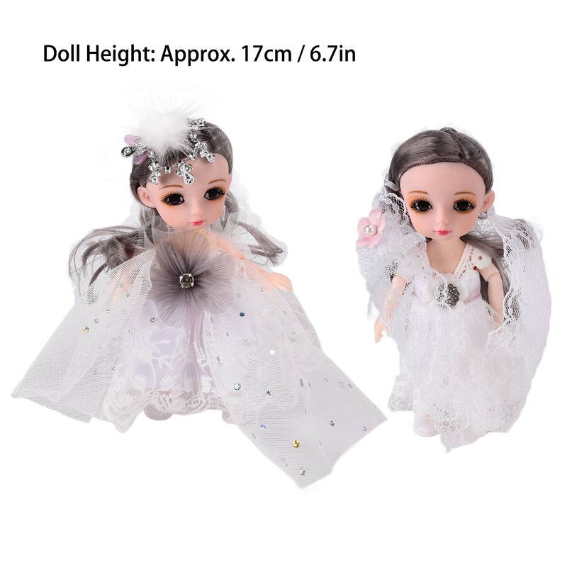 2pcs 6.7 Inch Girl Doll Joint Movable Exquisite Lovely Doll