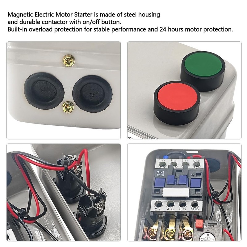 GOLACOD Magnetic Electric Motor Starter 220V 2.2KW 3HP 3 Phase