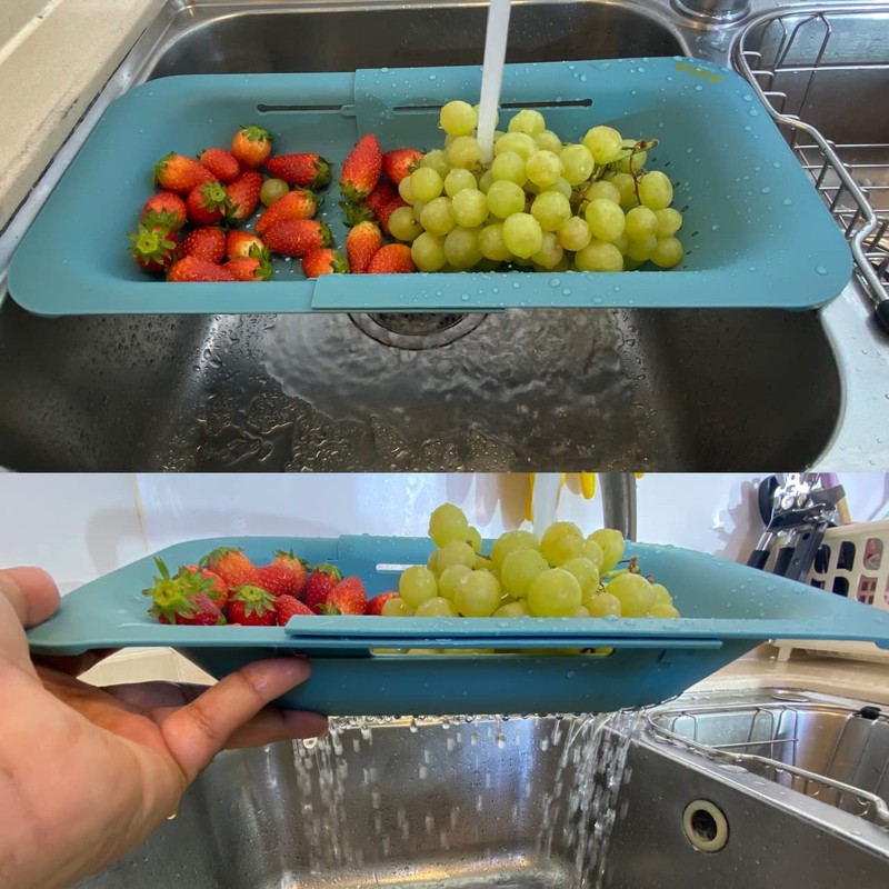 AHASON'S 2 Pack Over The Sink Colander Extendable Baske &