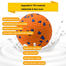 LIEVUIKEN Dog Balls Toys for Aggressive Chewers, Indestructible Durable Bouncy Floating Balls for Dogs to Fetch, Durable Solid Rubber Ball for Training Dog(2 Pack)