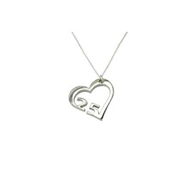 25 Year Wedding Anniversary Necklace - Heart Shaped with 25 Year Cut Out Design